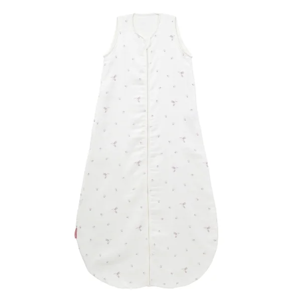 gigoteuse été enfant 130 cm motif colibri parme gaze de coton bio
