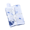 lingettes bébé en tissu lavable et réutilisable gaze de coton et éponge bleue motif baleine coton bio et oekotex