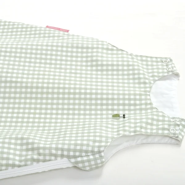 gigoteuse été mixte vichy vert en percale coton bio TOG 0.5