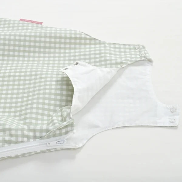 gigoteuse été mixte vichy vert en percale coton bio TOG 0.5