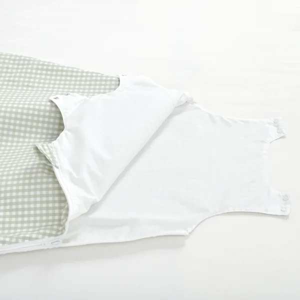 gigoteuse été mixte vichy vert en percale coton bio TOG 0.5