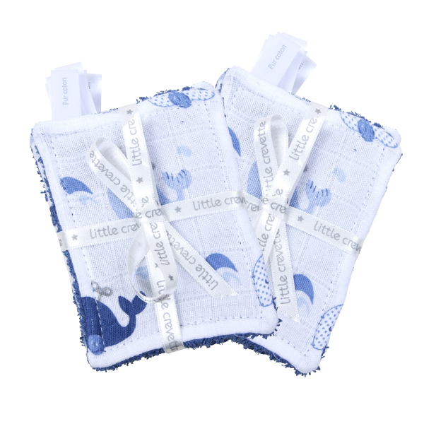 Lot de 12 lingettes lavables Baleine