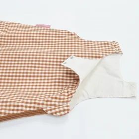 gigoteuse été mixte vichy caramel en percale coton bio TOG 0.5