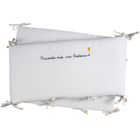 Tour de lit bébé mixte fille garçon bleu jolie citation en coton bio oekotex