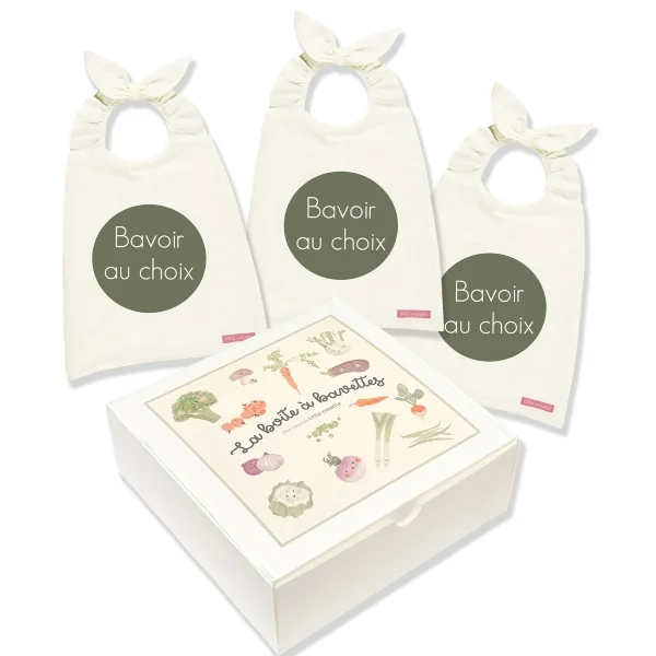 coffret cadeau pour bébé à composer soi-même 3 bavoirs au choix fille ou garçon