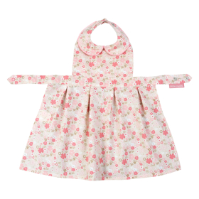 Tablier bébé fille fleurs rose bavoir oekotex