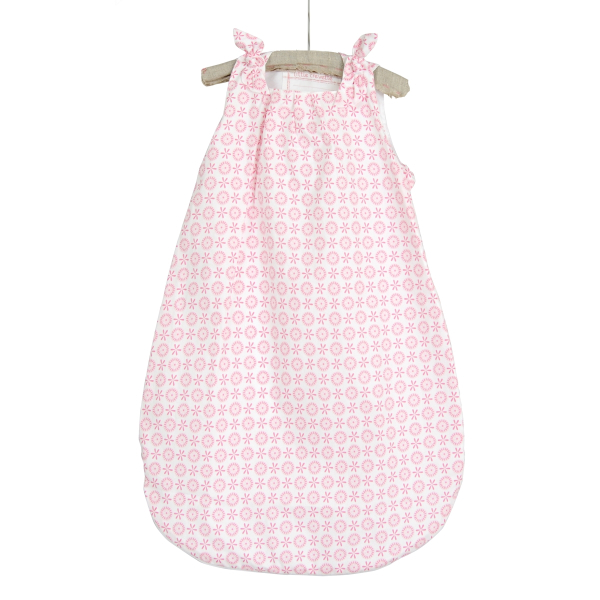 Gigoteuse été légère en lange tog 0,5 fille rose motif fleur en coton bio oekotex