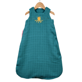 Gigoteuse été légère en lange tog 0,5 mixte fille garçon motif pieuvre couleur vert canard et moutarde en coton bio oekotex
