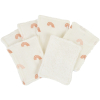 lingettes bébé en tissu lavables et réutilisables gaze de coton et éponge écru motif arc-en-ciel coton bio et oekotex