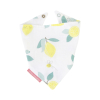 Bavoir bandana bébé fille blanc motif citrons jaune fermeture pressions en coton bio oekotex