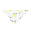 Bavoir bandana bébé fille blanc motif citrons jaune fermeture pressions en coton bio oekotex