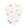 Bavoir bandana bébé fille blanc motif arc-en-ciel rose fermeture pressions en coton bio oekotex