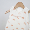 Gigoteuse été légère blanche en lange tog 0,5 fille motif arc-en-ciel rose en coton bio oekotex