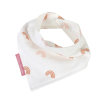 Bavoir bandana bébé fille blanc motif arc-en-ciel rose fermeture pressions en coton bio oekotex