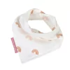 Bavoir bandana bébé fille blanc motif arc-en-ciel rose fermeture pressions en coton bio oekotex