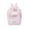 Bac de rangement à couches en tissu avec oreilles de lapin motif à carreaux roses