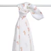 maxi-lange bébé mixte garçon fille blanc motif arc-en-ciel rose en coton bio oekotex