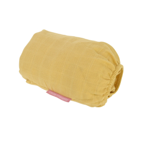 Drap-housse bébé double gaze en lange Moutarde coton bio oeko-tex