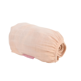 Drap-housse bébé double gaze en lange rose coton bio oeko-tex