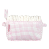 Bac de rangement à couches en tissu avec oreilles de lapin motif à carreaux roses