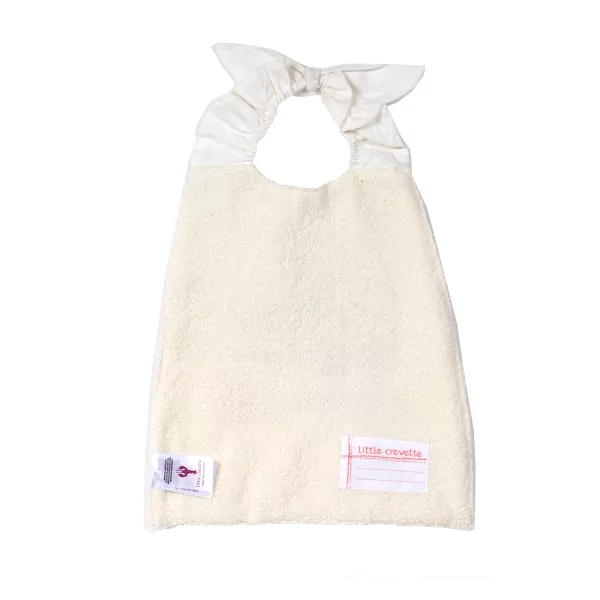 Serviette bavoir élastiqué blanc mixte fille garçon motif poire le petit marché en coton bio oekotex