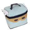 Trousse de toilette originale Super-héros pour bébé et enfant fille ou garçon bleu turquoise et doré intérieur PVC coton bio