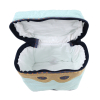 Trousse de toilette originale Super-héros pour bébé et enfant fille ou garçon bleu turquoise et doré intérieur PVC coton bio
