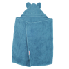 cape de bain bébé à oreilles Baby Shower bleu canard coton bio oeko-tex