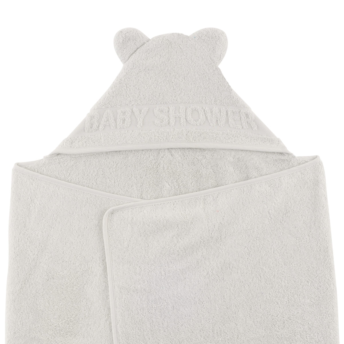 Cape de bain Babyshower personnalisée gris clair