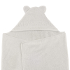 cape de bain bébé à oreilles Baby Shower gris clair coton bio oeko-tex