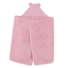 cape de bain bébé à oreilles Baby Shower vieux rose coton bio oeko-tex