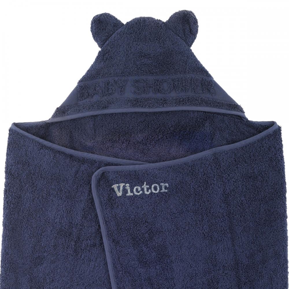 Cape De Bain Bebe Personnalisee Bleu Marine Little Crevette Cape De Bain Bebe Personnalisee Bleu Marine Little Crevette