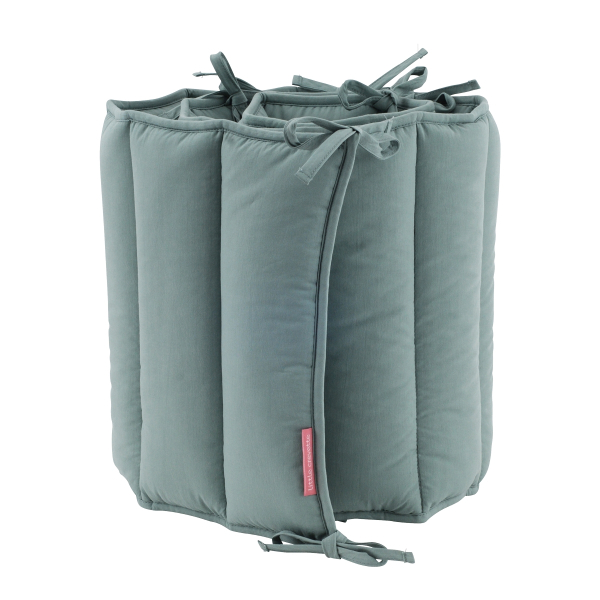 Tour de lit uni vert sauge matelassé coton bio oekotex Dream Forest