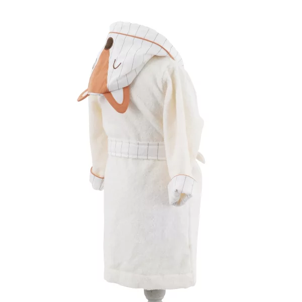 Peignoir à capuche enfant mixte fille garçon blanc capuche renard en coton bio oekotex