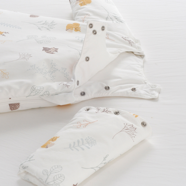 gigoteuse hiver chaude tog 2,5 mixte fille garçon motif foret renard hérisson feuillage en coton bio oekotex