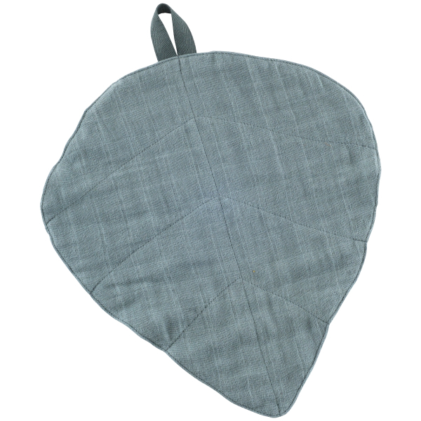 Débarbouillettes en gaze de coton bio lavable et réutilisable vert sauge en forme de feuille