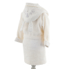Peignoir à capuche enfant mixte fille garçon blanc écru broderie lapin et oreilles de lapin sur la capuche en coton bio oekotex