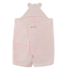 Cape de bain bébé mixte garçon fille vieux rose oreilles à personnaliser prénom avec broderie coton bio oekotex