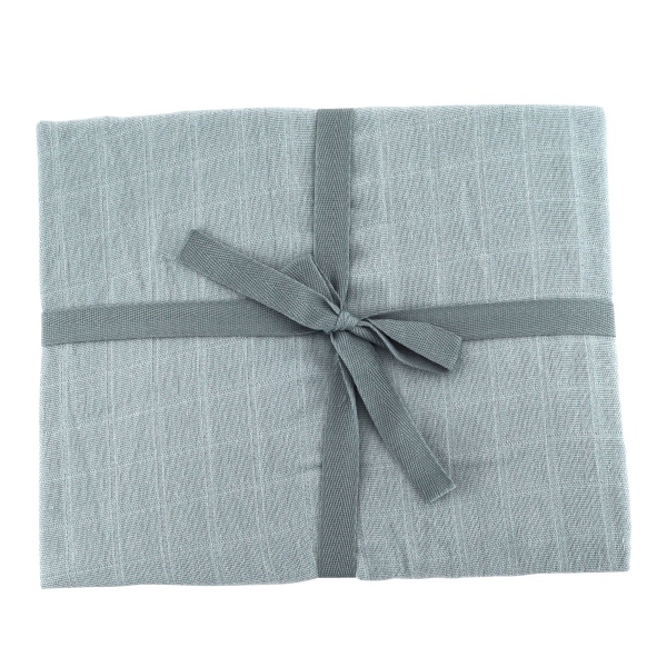 Drap-housse bébé double gaze en lange uni vert coton bio oeko-tex