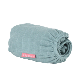 Drap-housse bébé double gaze en lange uni vert coton bio oeko-tex