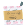 Débarbouillettes en gaze de coton bio lavable et réutilisable motif pommes rose