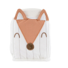 Bac à couches renard écru et terracotta en tissu brodé avec petites oreilles - coton bio