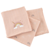 lot de 3 langes bébé fille rose motif arc-en-ciel licorne en coton bio oekotex
