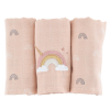 lot de 3 langes bébé fille rose motif arc-en-ciel licorne en coton bio oekotex