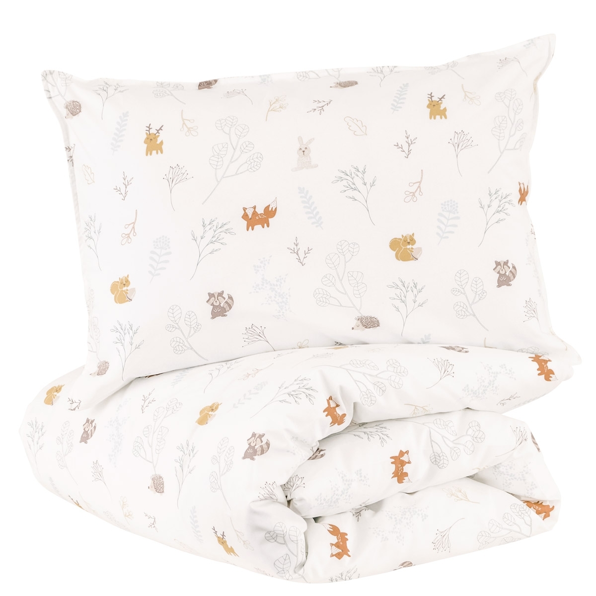 Little Crevette - Parure de lit bébé taie et housse de couette 100x140 cm Dream Forest