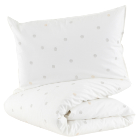 Parure de lit pois Pompom 100x140 cm