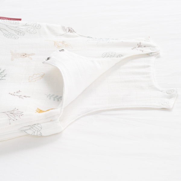 gigoteuse été légère tog 0,5 mixte fille garçon motif foret renard hérisson feuillage en coton bio oekotex