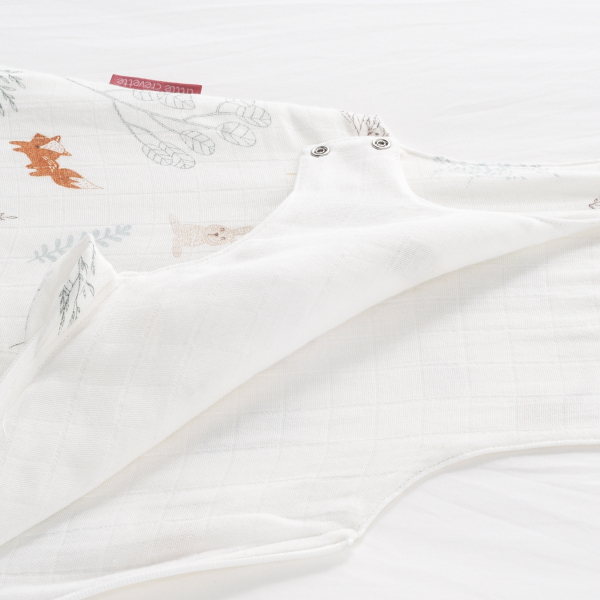 gigoteuse été légère tog 0,5 mixte fille garçon motif foret renard hérisson feuillage en coton bio oekotex