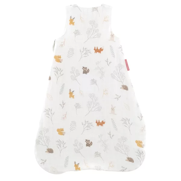 gigoteuse été légère tog 0,5 mixte fille garçon motif foret renard hérisson feuillage en coton bio oekotex