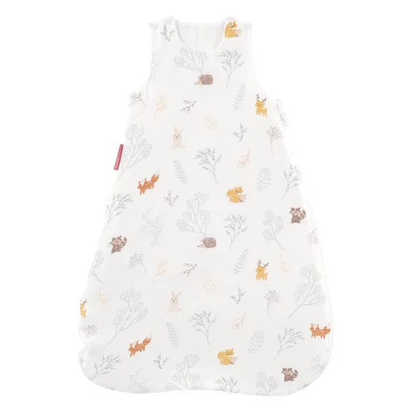 gigoteuse été légère tog 0,5 mixte fille garçon motif foret renard hérisson feuillage en coton bio oekotex